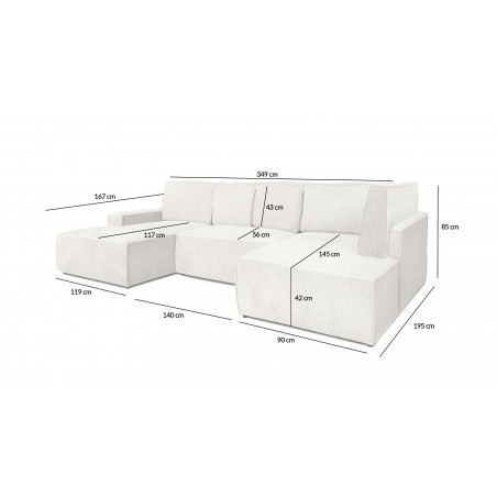 Narożnik PILLOW C2 140 z funkcją spania - II grupa tkanin