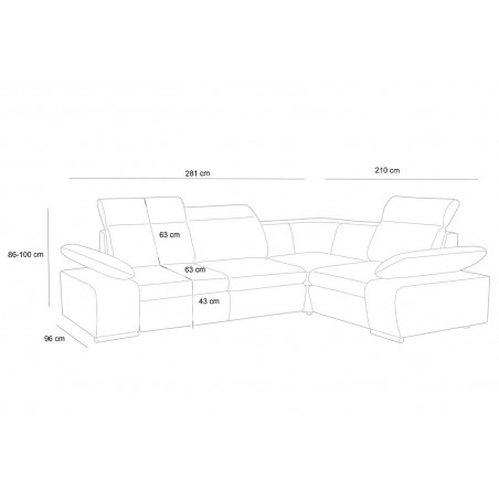 Narożnik CONTINENTAL S z funkcją spania - II grupa tkanin