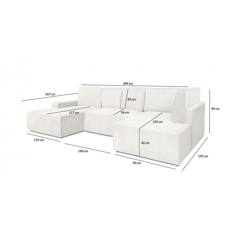 Narożnik PILLOW C2 140 z funkcją spania - I grupa tkanin