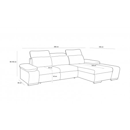 Narożnik CONTINENTAL z funkcją spania - II grupa tkanin