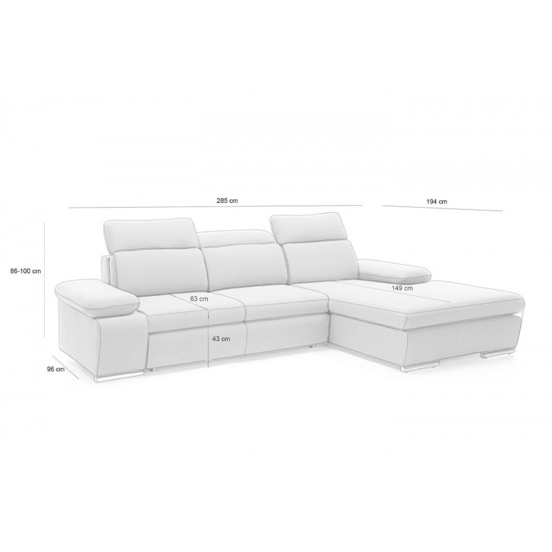 Narożnik NONA M z funkcją spania - II grupa tkanin