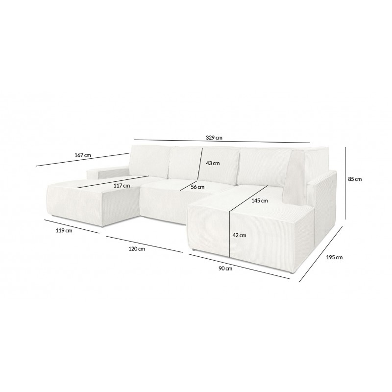 Narożnik PILLOW C2 120 z funkcją spania - I grupa tkanin