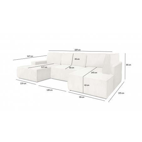 Narożnik PILLOW C2 120 z funkcją spania - I grupa tkanin