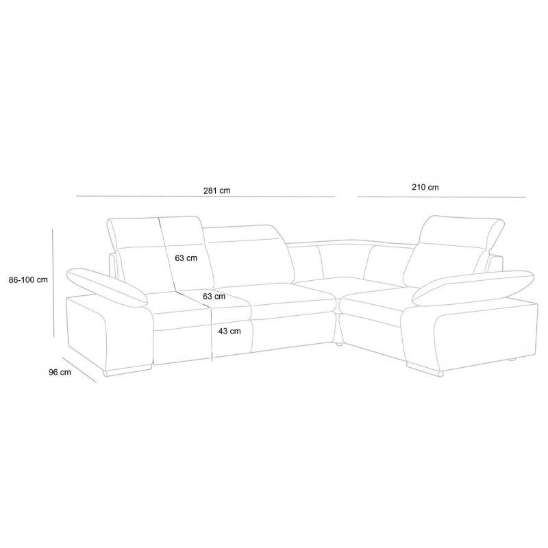 Narożnik CONTINENTAL S z funkcją spania - I grupa tkanin