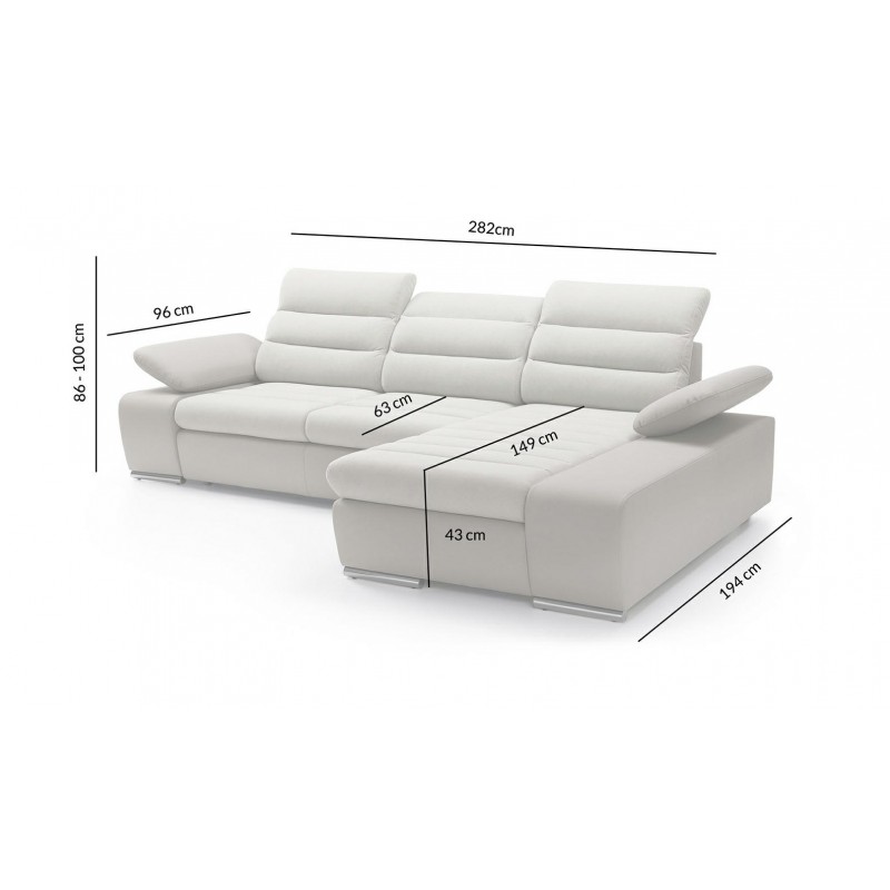 Narożnik TOBI z funkcją spania - I grupa tkanin