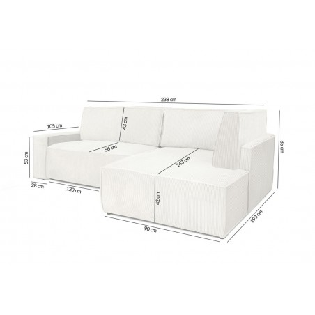 Narożnik PILLOW L z funkcją spania - I grupa tkanin