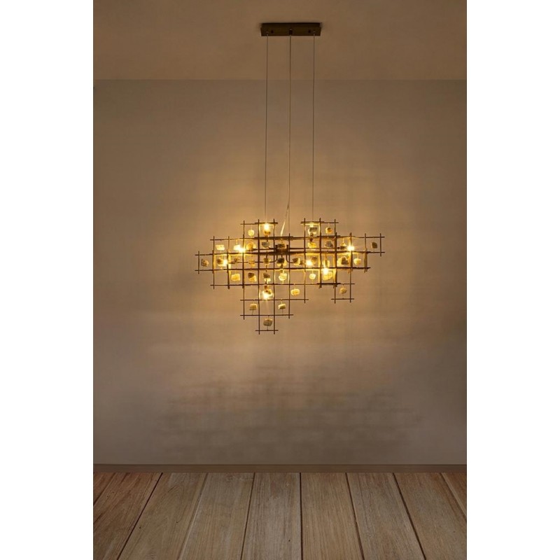 KARE lampa wisząca STONE MOBILE złota 100 x 61 cm