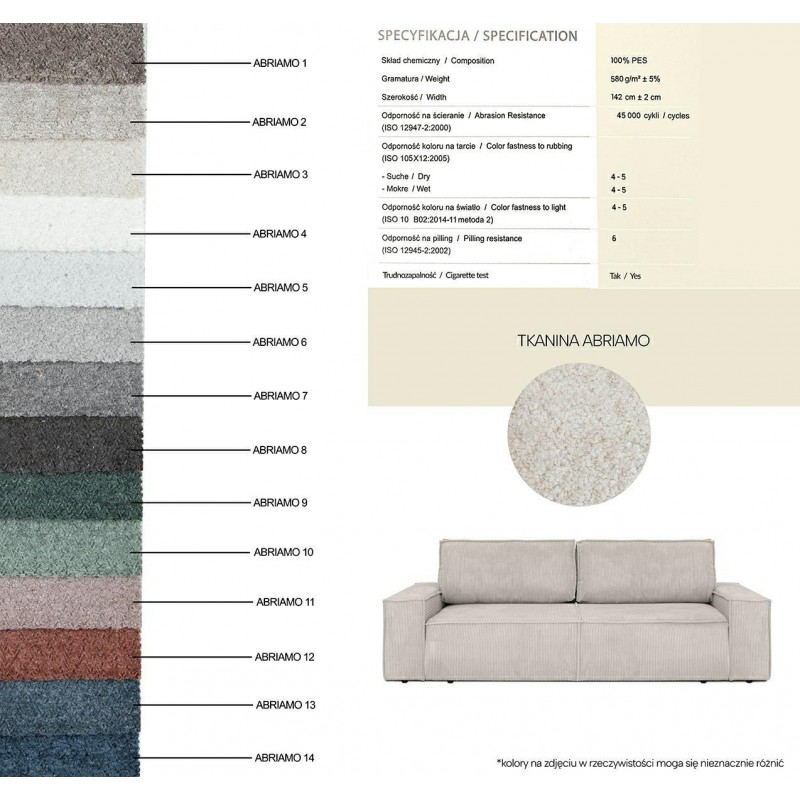 Sofa PILLOW z funkcją spania - II grupa tkanin