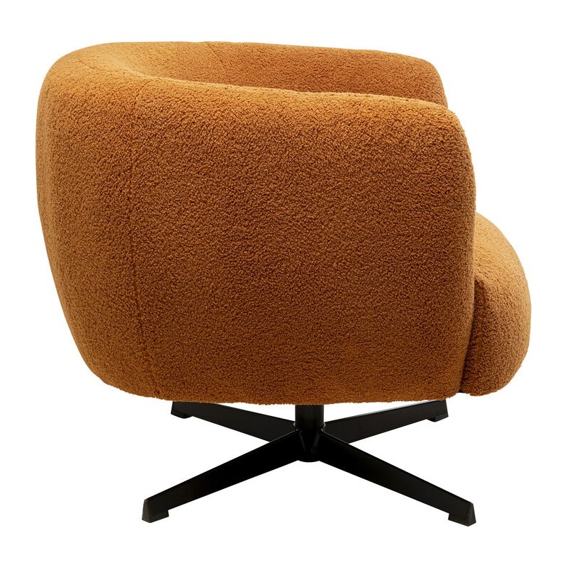 KARE fotel obrotowy PEONY pomarańczowy