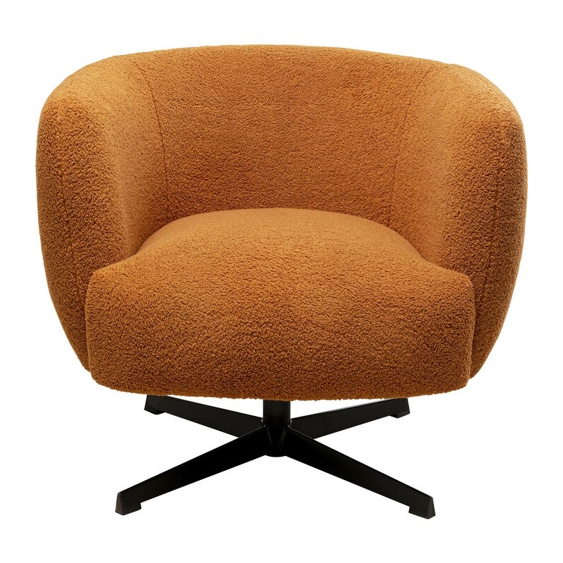 KARE fotel obrotowy PEONY pomarańczowy