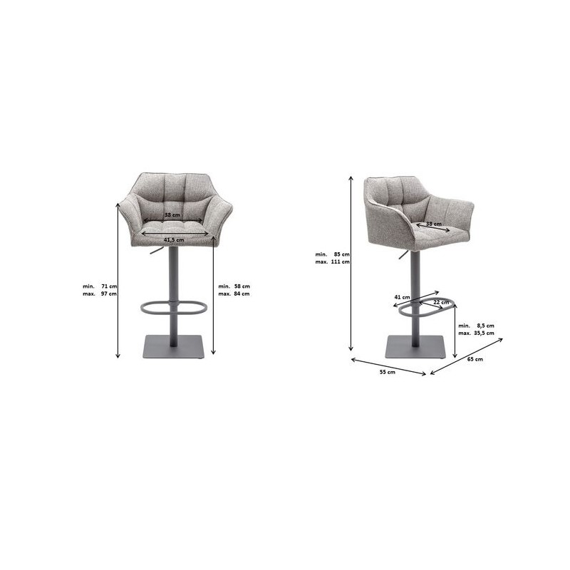 KARE krzesło barowe THINKTANK szare