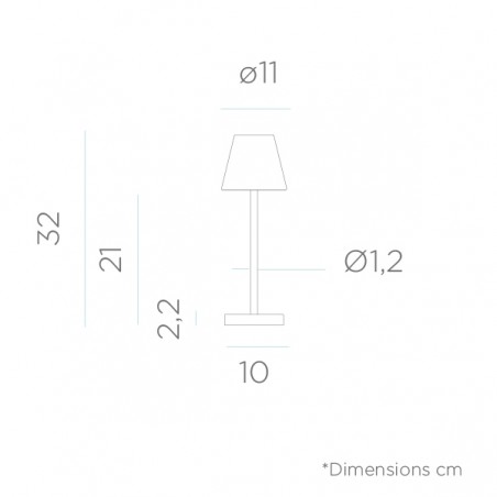 NEW GARDEN lampa stołowa LOLA SLIM 30 BATTERY mint