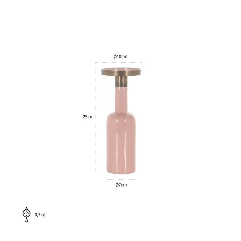 RICHMOND świecznik ESRA L różowy