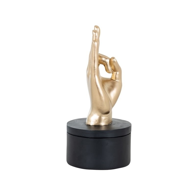 RICHMOND pojemnik dekoracyjny JELIS czarno-złoty