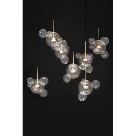 Lampa wisząca CAPRI LINE 7 złota - 420 LED, aluminium, szkło