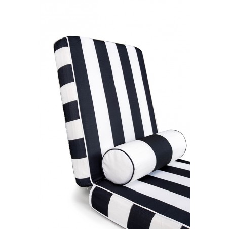 Materac ogrodowy AZURE z poduszką biało-czarny