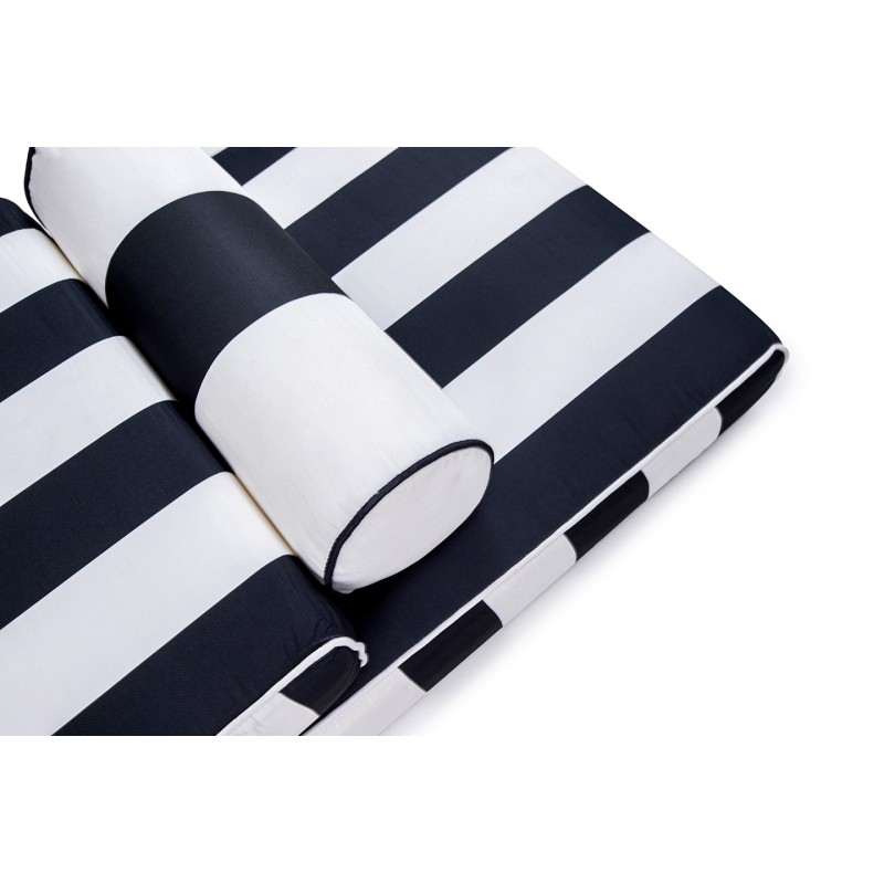 Materac ogrodowy AZURE z poduszką biało-czarny
