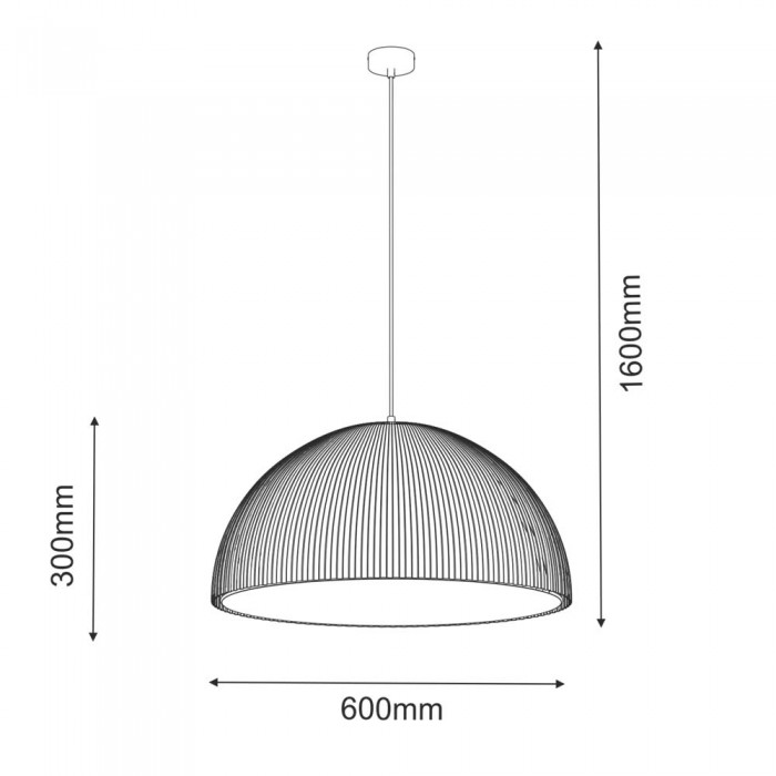 Shilo Lampa wisząca Gandra- Czarna (60×30 cm)