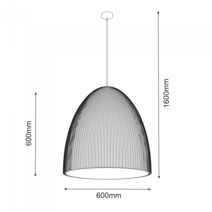 Shilo Lampa wisząca Gandra- Czarna (60×60 cm)