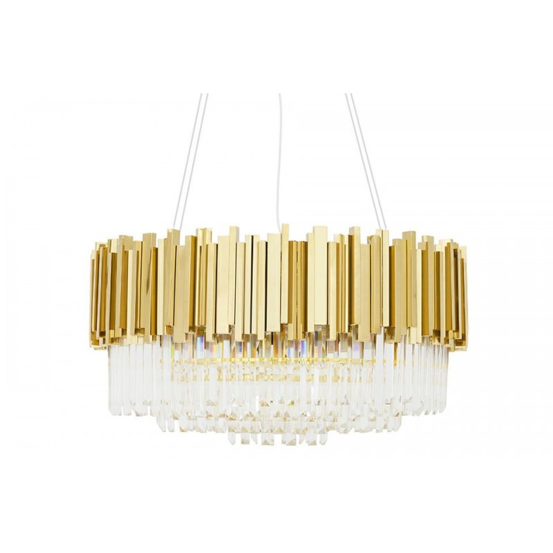 Lampa wisząca IMPERIAL GOLD 80 - stal, kryształ