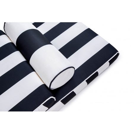 Zestaw ogrodowy AZURE leżak z materacem  i poduszką biało-czarny