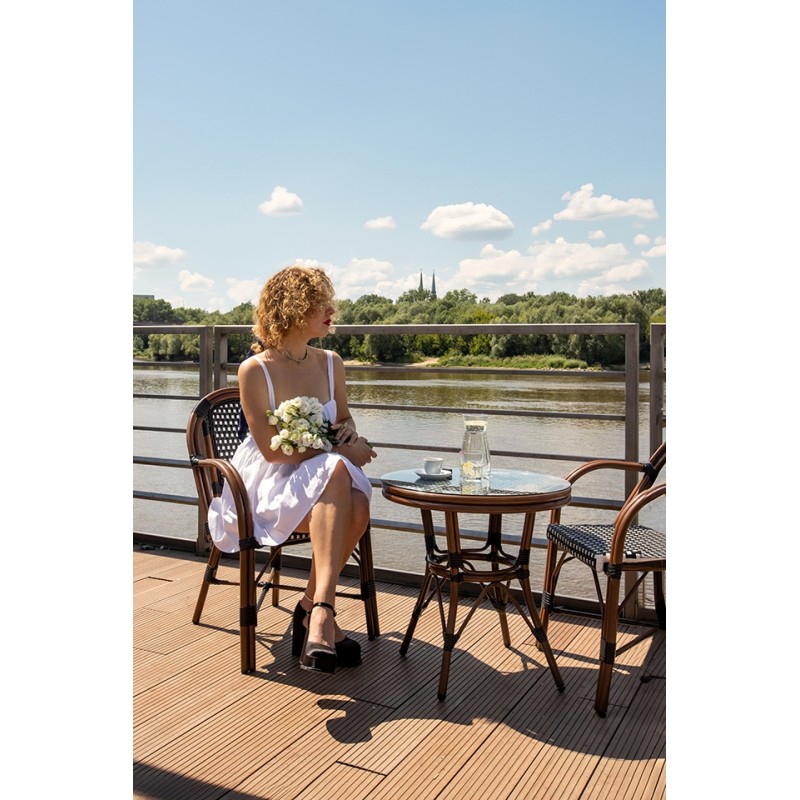 Krzesło CAFE PARIS brązowe rattan