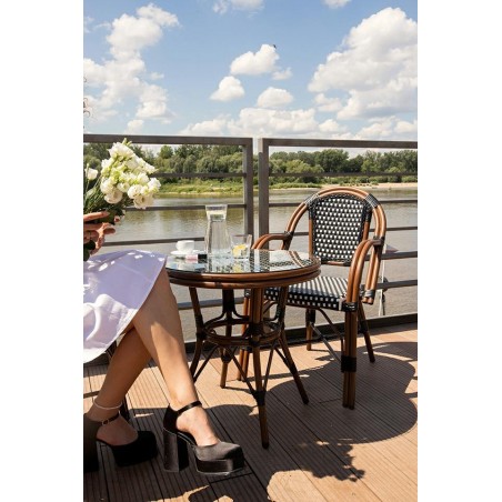 Krzesło CAFE PARIS brązowe rattan