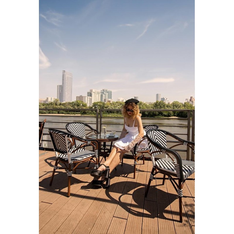 Krzesło CAFE AZURE biały / czarny