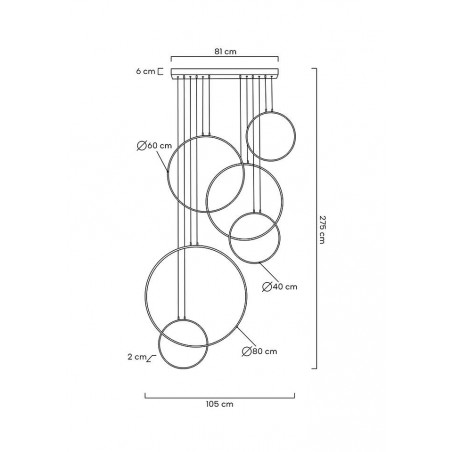 MOOSEE lampa wisząca CIRCULO SIX czarna