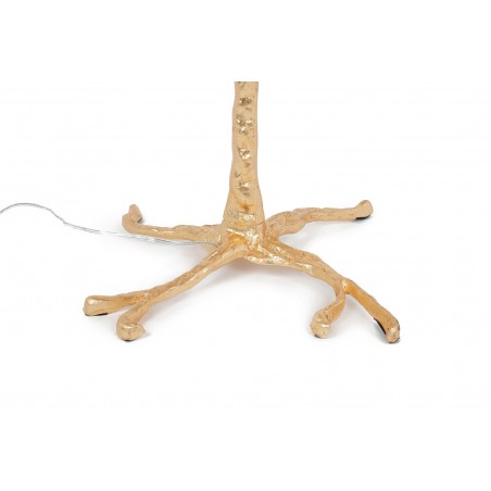 Lampa podłogowa TIFFANY 175 biała  mosiądz / naturalne pióra