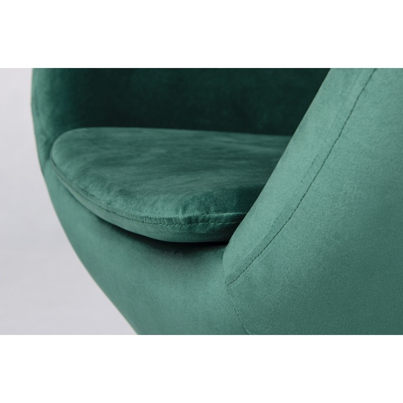 Fotel EGG SZEROKI VELVET ciemny zielony.  18 - welur, podstawa stal