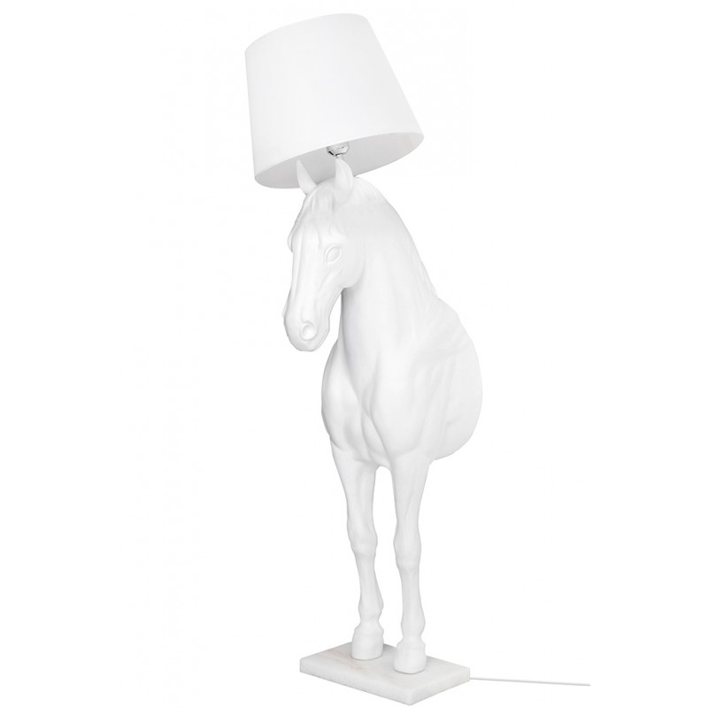 Lampa podłogowa KOŃ HORSE STAND M biała  - włókno szklane