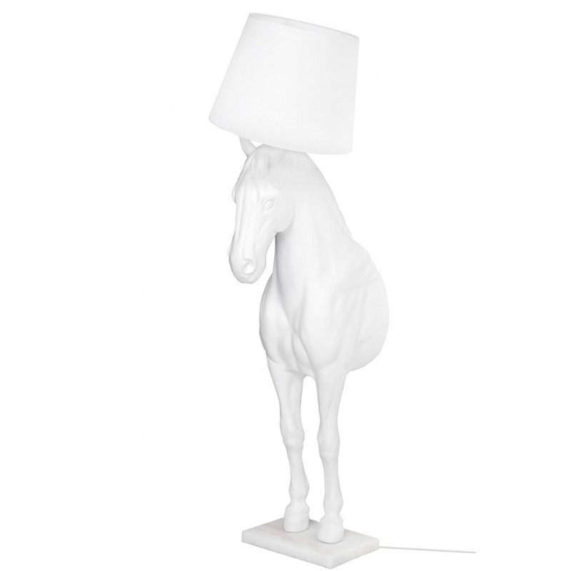 Lampa podłogowa KOŃ HORSE STAND M biała  - włókno szklane