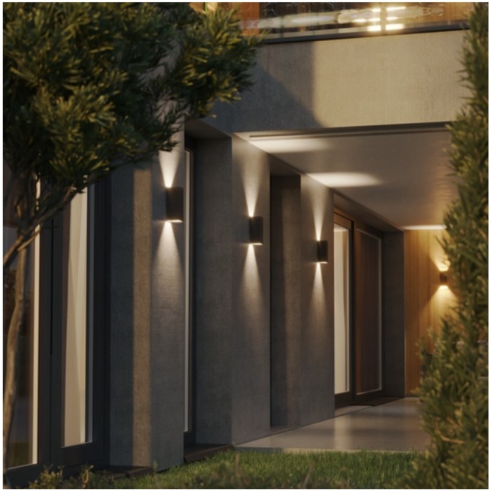 Aqform VIP square up&down LED 230V exterior...