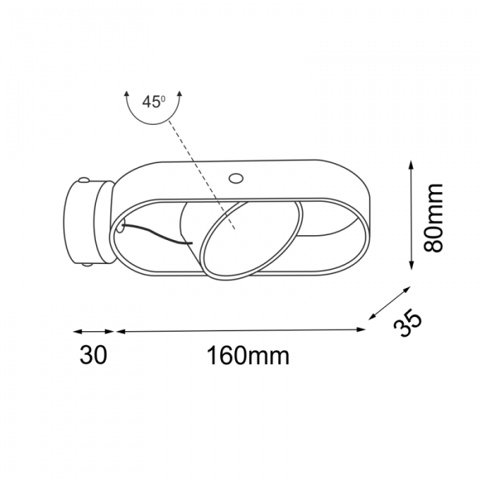 Shilo Lampa Kinkiet Furoku 3000K Czarna 7976