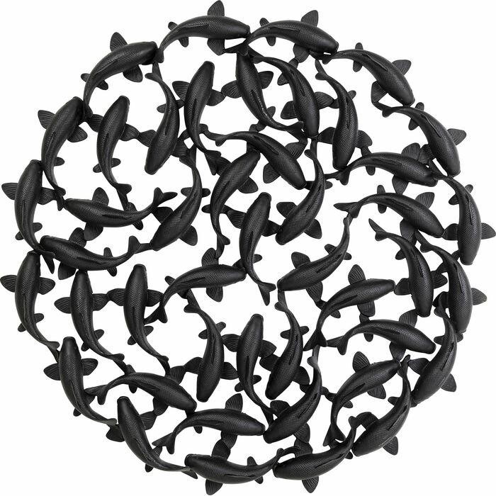 Kare Dekoracja Ścienna School Of Koi 160  Czarna