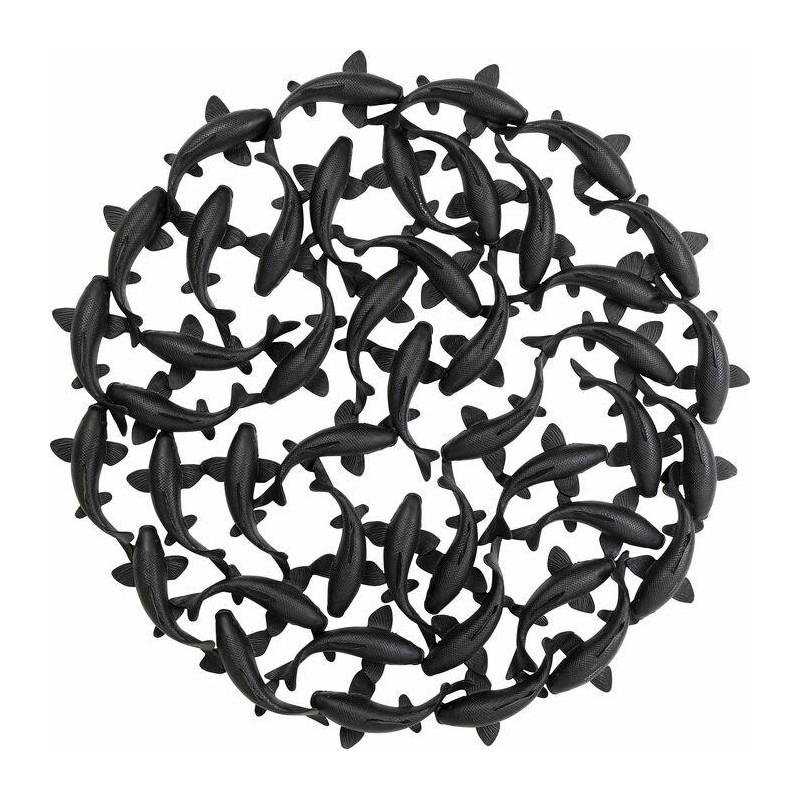 Kare Dekoracja Ścienna School Of Koi 160  Czarna