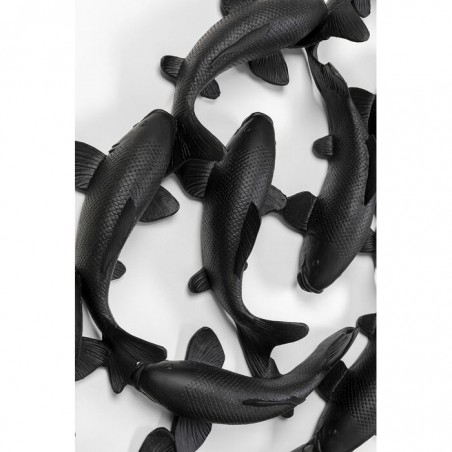 Kare Dekoracja Ścienna School Of Koi 160  Czarna