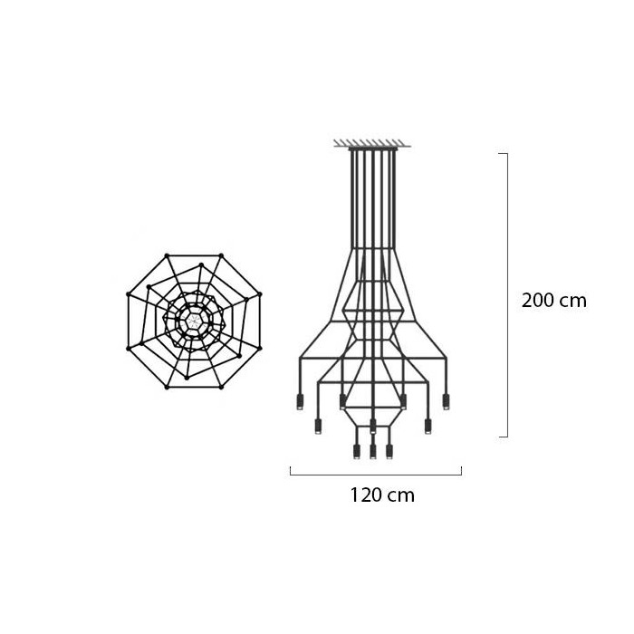 Lampa Wisząca Flusso 20 Czarna