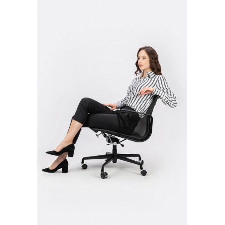 Fotel Biurowy Body Prestige Plus Czarny  - Skóra Naturalna, Aluminium