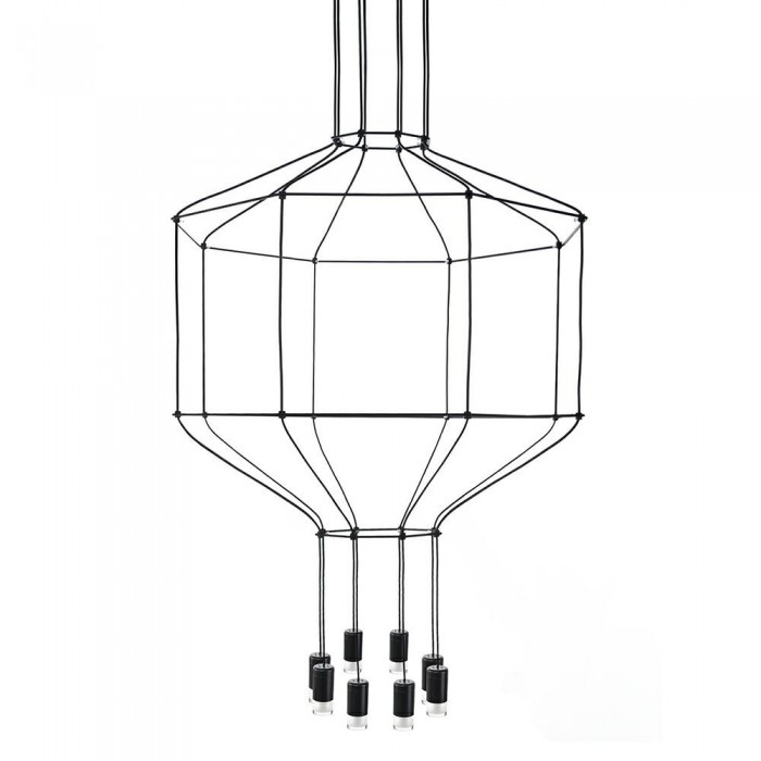 Lampa Wisząca Flusso 8 Czarna