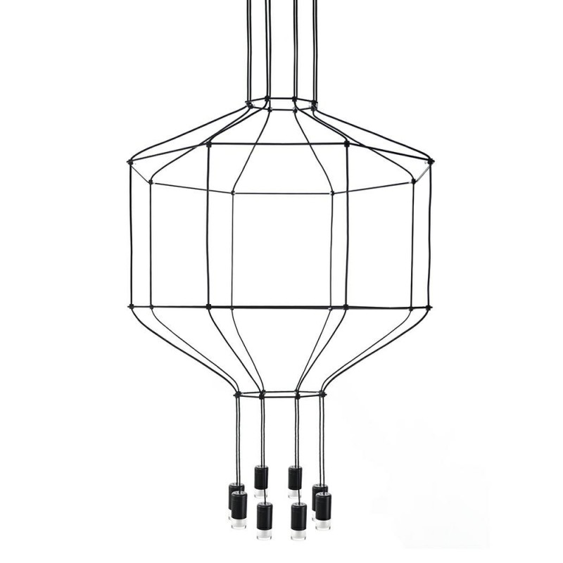 Lampa Wisząca Flusso 8 Czarna