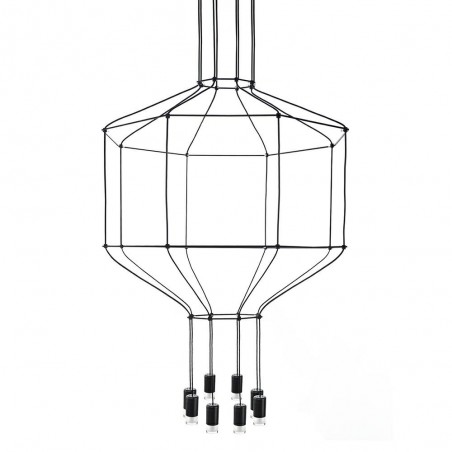 Lampa Wisząca Flusso 8 Czarna