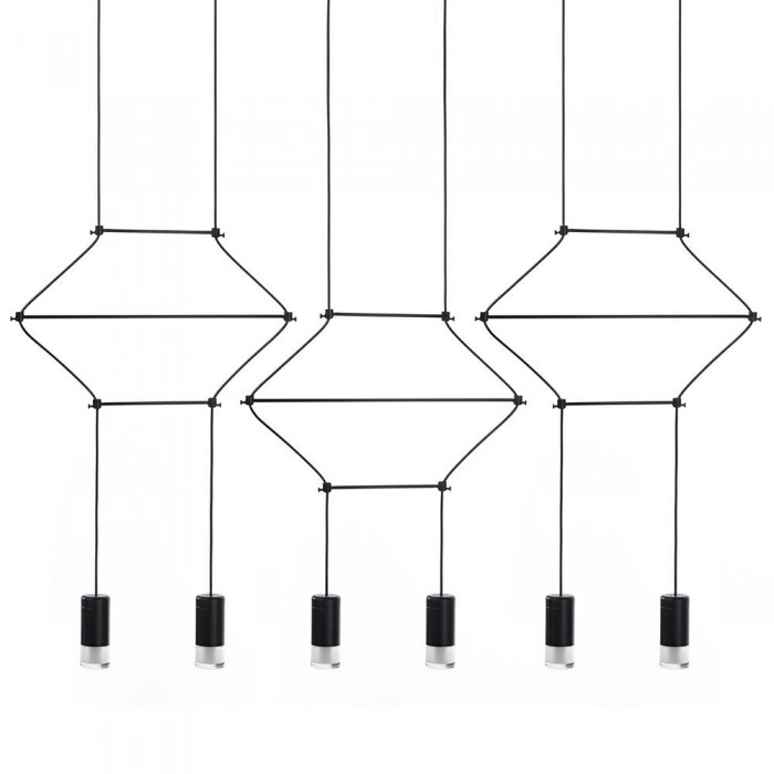 Lampa Wisząca Flusso Line 6 Czarna