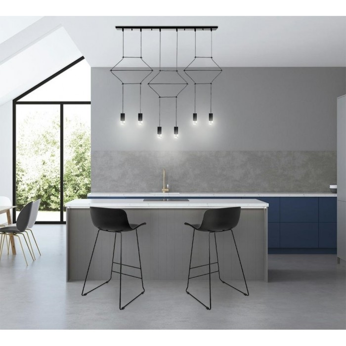 Lampa Wisząca Flusso Line 6 Czarna