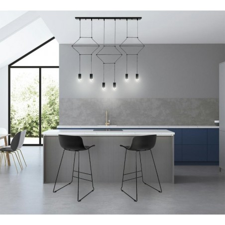 Lampa Wisząca Flusso Line 6 Czarna