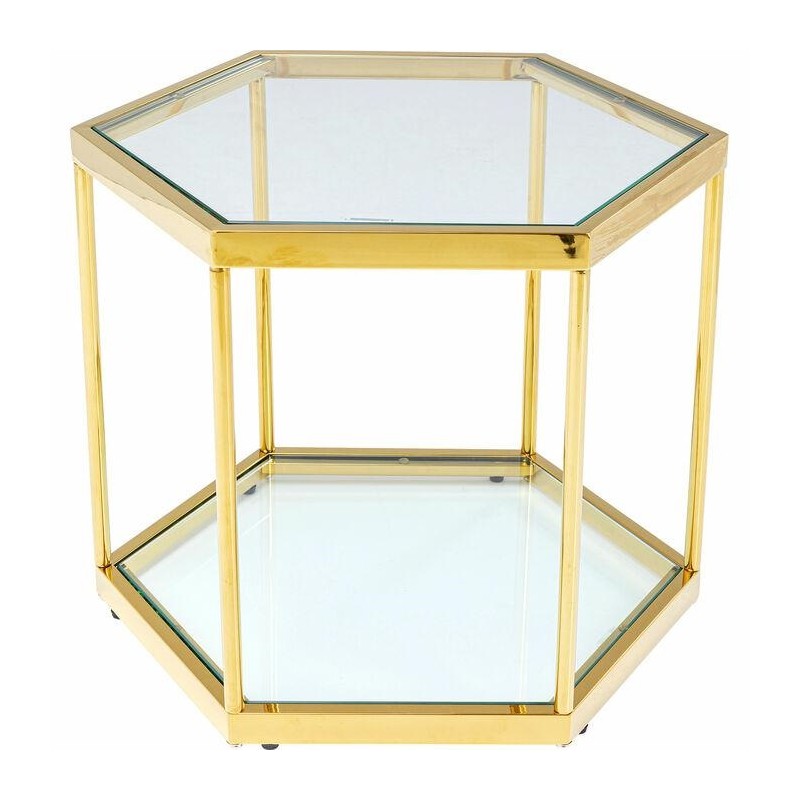 Kare Stolik Kawowy Comb Gold 45 Złoty