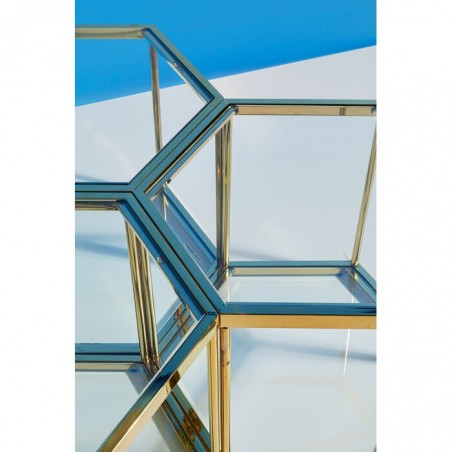 Kare Stolik Kawowy Comb Gold 45 Złoty