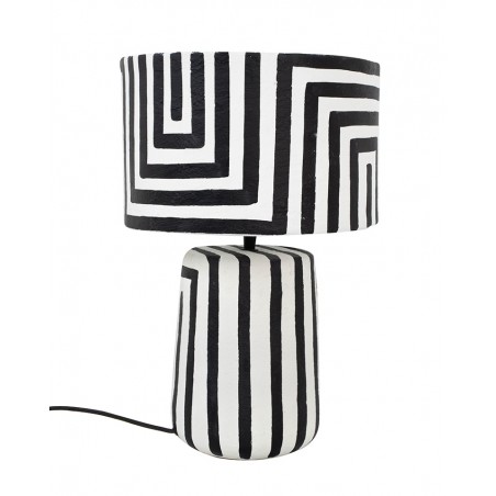 Kare Lampa Stołowa Strisce 44 Cm          Biało-Czarna