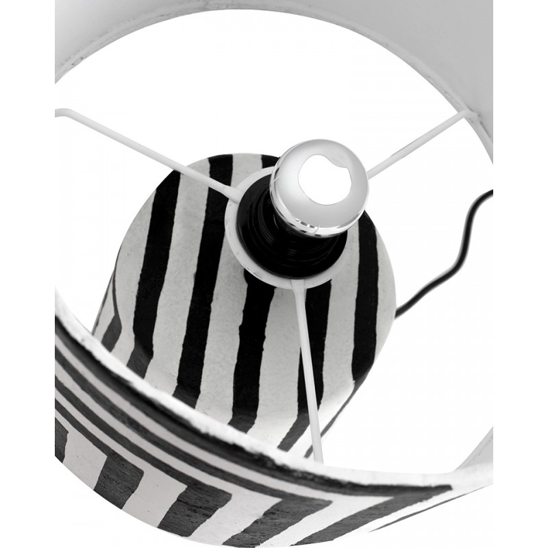Kare Lampa Stołowa Strisce 44 Cm          Biało-Czarna